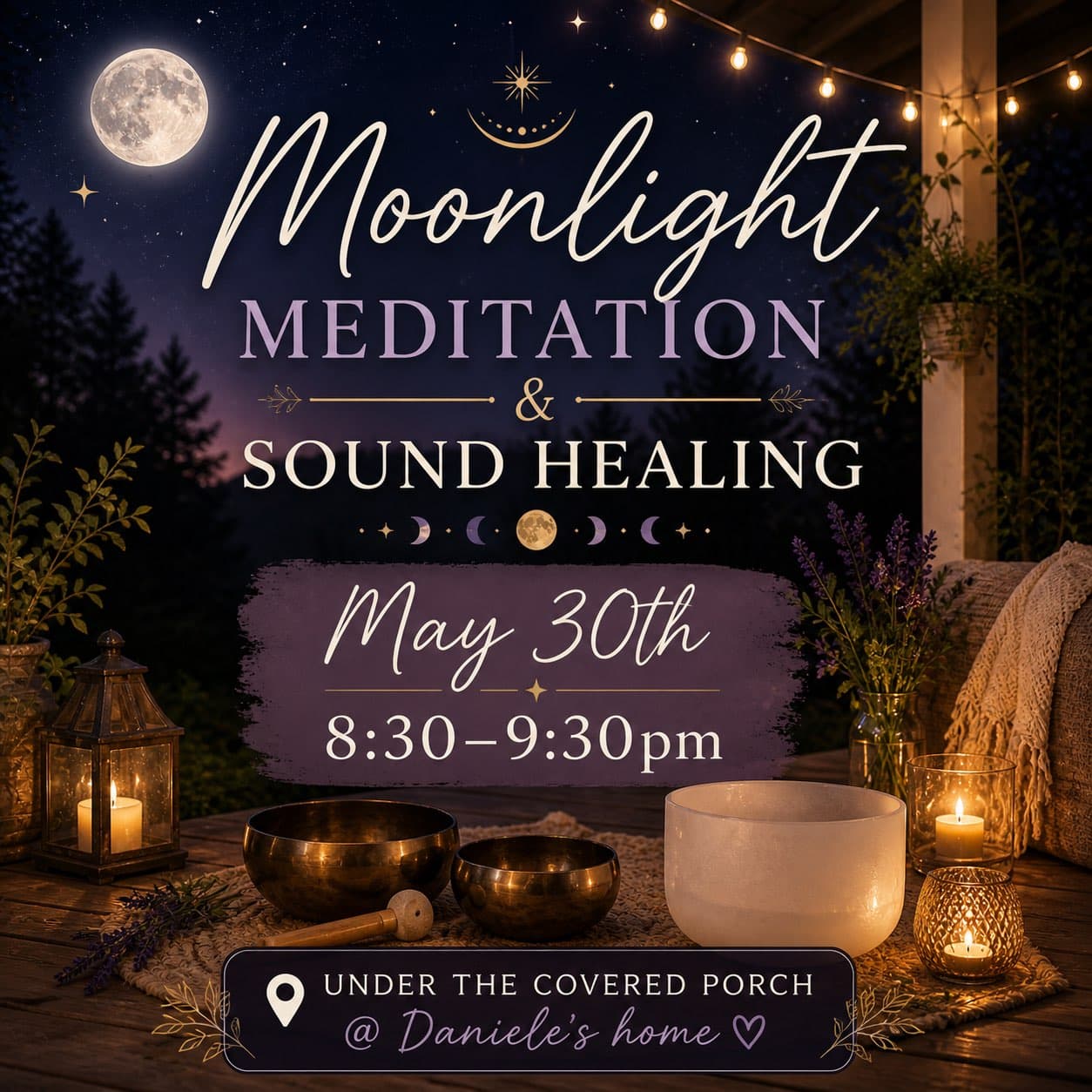 Moonlight Meditation & Sound Healing event flyer